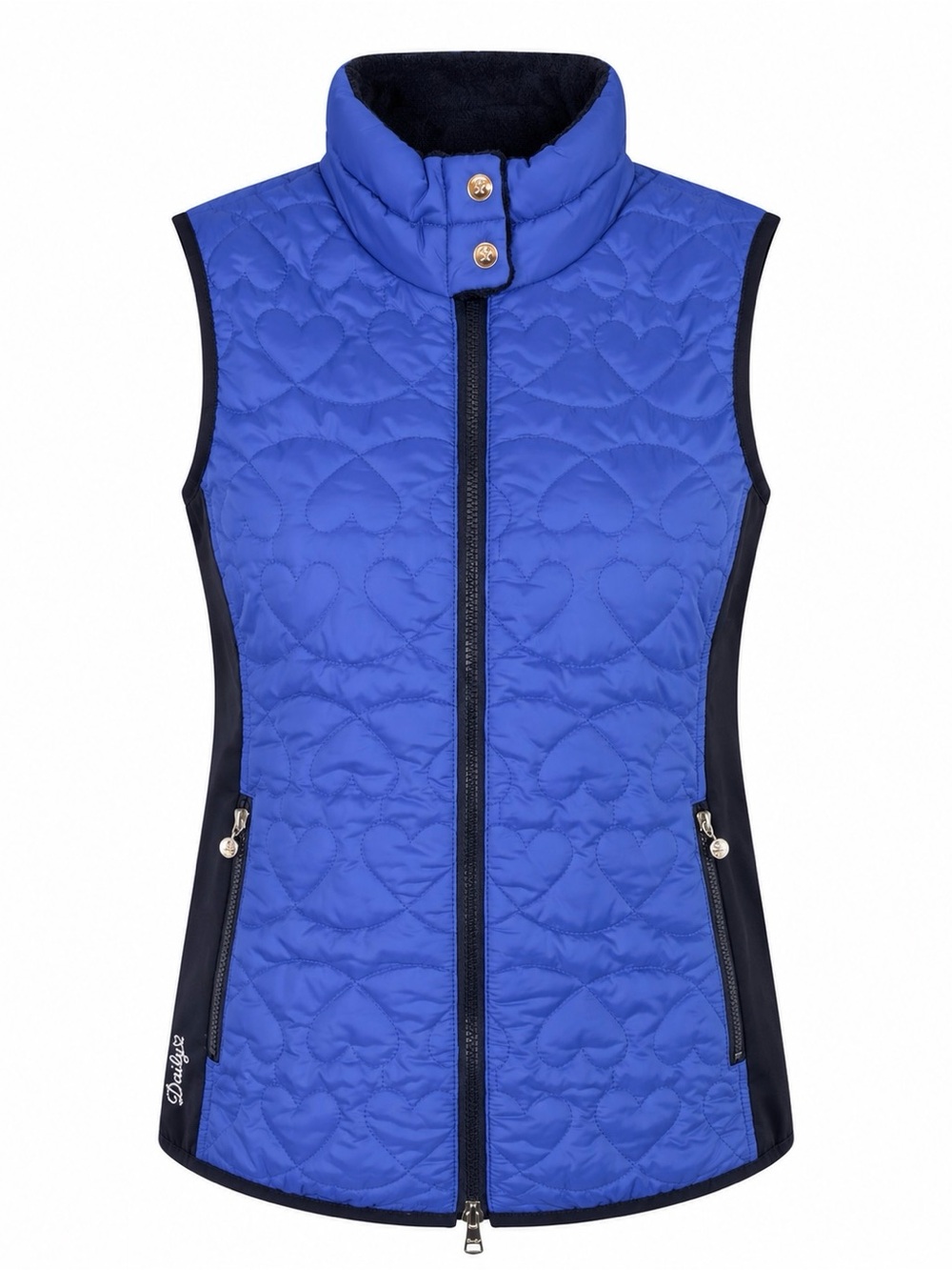 Daily Sports Golf Women Royal Blue & Black Harley Rover Hearts Puffer Vest - S